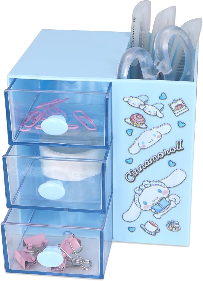Roffatide Aniem Cinnamoroll Desktop Desk Office Supplies Container Pen Holder for Desk Cute Pencil Cup Pot Makeup Brush Holder Mini Box, LYS19201