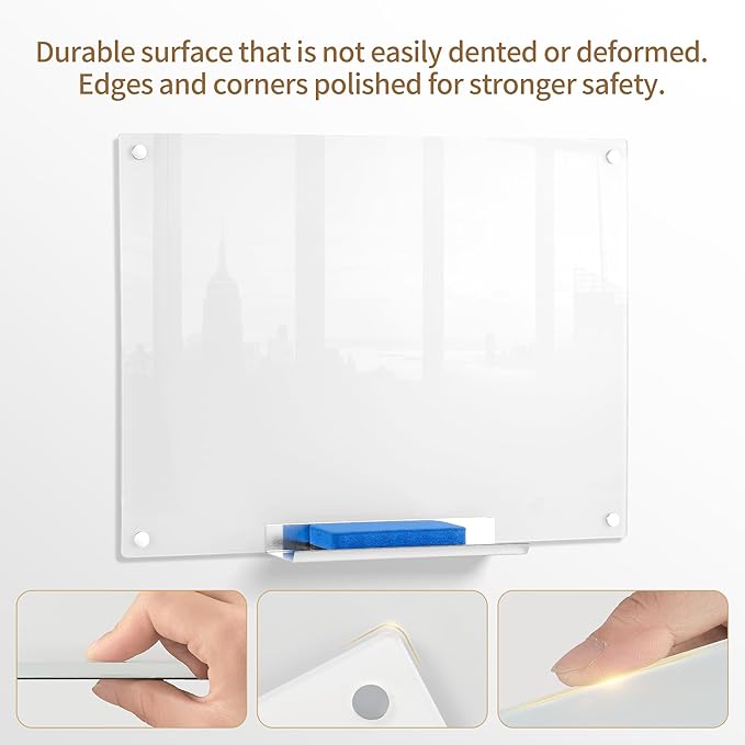 Acrylic Magnetic Dry Erase Board for Wall, White Board 36”x24”，Frameless Magnetic Dry Erase Board for Office,Classroom and Home for Kids,Students,Adults.6090W