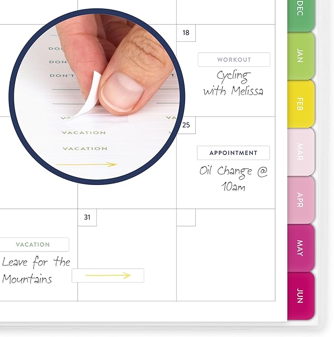 AT-A-GLANCE Planner 2026-2027 Weekly & Monthly Academic 12-Month July-June, 8-1/2" x 11", Front Cover Pocket, Simplified by Emily Ley, Oversized Plaid (EL51-901A)