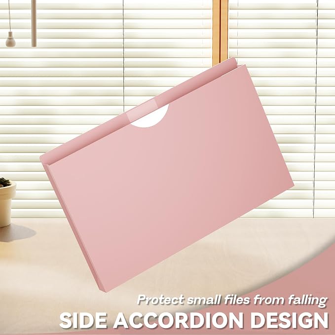 Plastic 1 Inch Manila File Jackets,Legal Size,12 Pack Manilla Pocket Folders,Expandable File Jackets for Document,Expansion Pocket,Straight Cut Tab,Poly Project File Jacket,Pastel Color