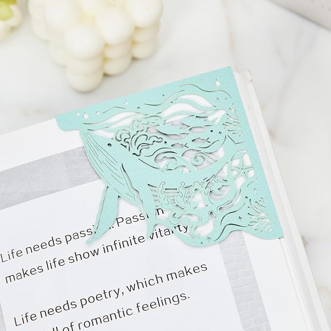 4PCS Pearl Metallic Bookmarks, Cute Hollow Book Corner - Protecting Bookmark for Book Lovers, Small Gifts for Readers Women