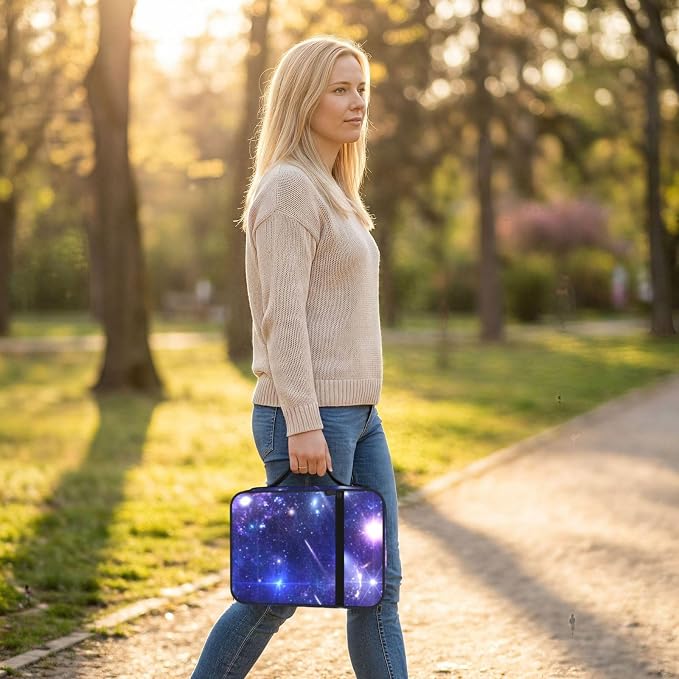 Nebula Galaxy Purple Colorful Bible Cover Case Carrying Book Protector Case Bible Study Supplies Accessories Holder Case Christian Gift for Women Men