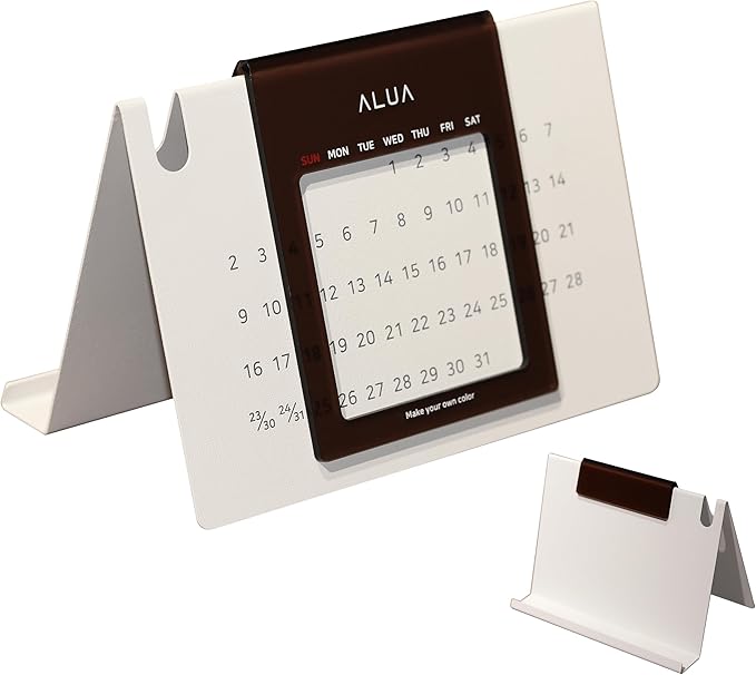 ALUA - Perpetual Calendar Premium Desk Calendar Reusable Yearly Planner Eco-Friendly and Timeless Design (Sand Cream)