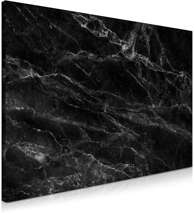 Navaris Magnetic Dry Erase Board - 16 x 24 inches Decorative White Board for Wall with Design, Includes 5 Magnets and Marker - Black Marble