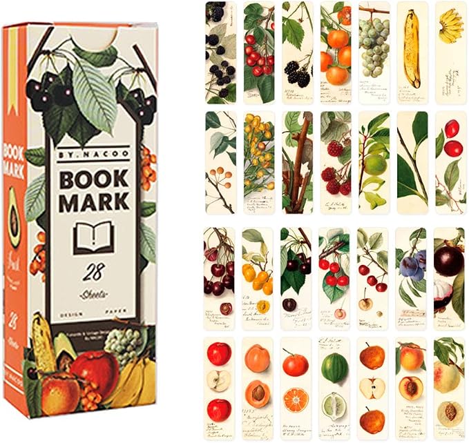 28 Sheet Fruit Style Book Mark Vintage Bookmark for Book Reading Page Paper Bookmark