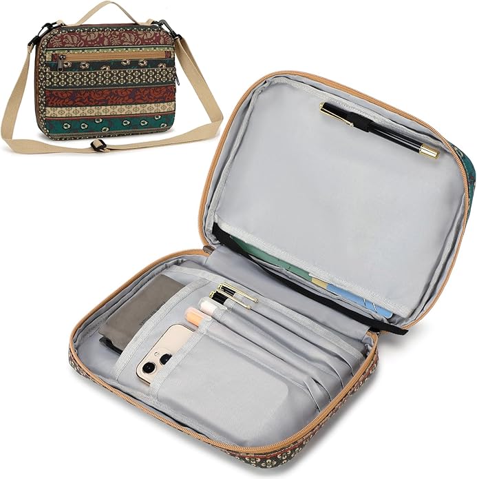 Bible Cover Case for Women Large Bible Cover for Girls Bible Study Supplies Accessories with Handle and Shoulder Strap | Durable