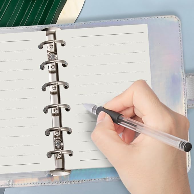 Harphia A7 6-Hole Binder Refill Value Set, 90-Sheet Rulled Line Loose Leaf Paper with Stickers and Dividers, Planner Inserts with Binder Pockets