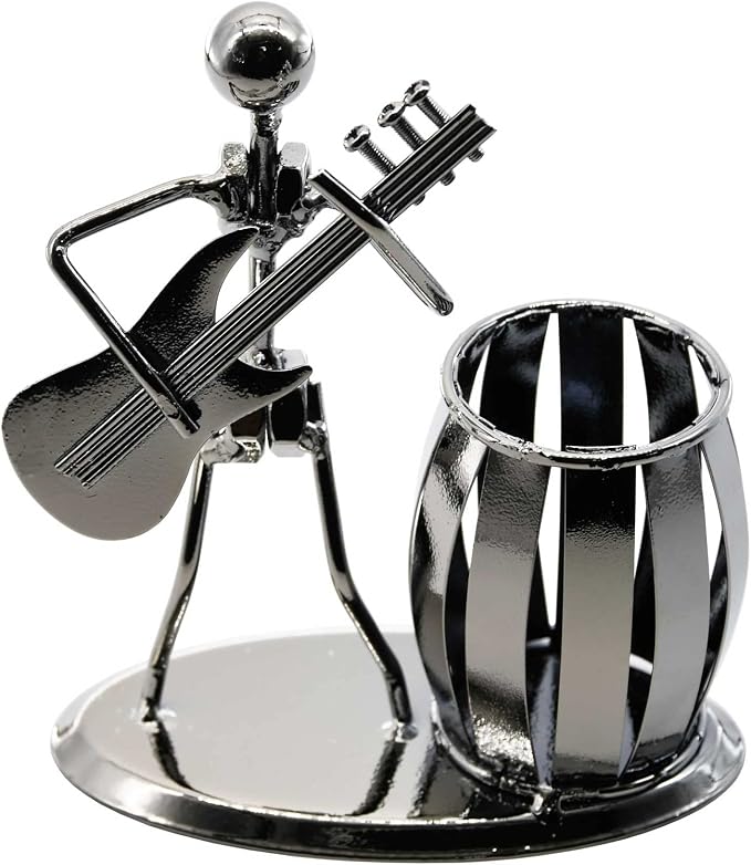 Owlgift Metal Pencil Holder, Office Supply Pen Organizer Desktop Decoration Stand Container (Guitar)