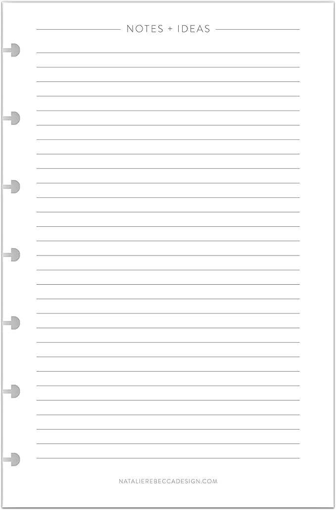 BetterNote Notes Refill Pages for Disc Notebooks, fits Happy Planner, Levenger Circa, TUL, Staples Arc, InkWell Press, Talia (Classic- 25 Sheets, 7-Disc, 4.6”x7”)