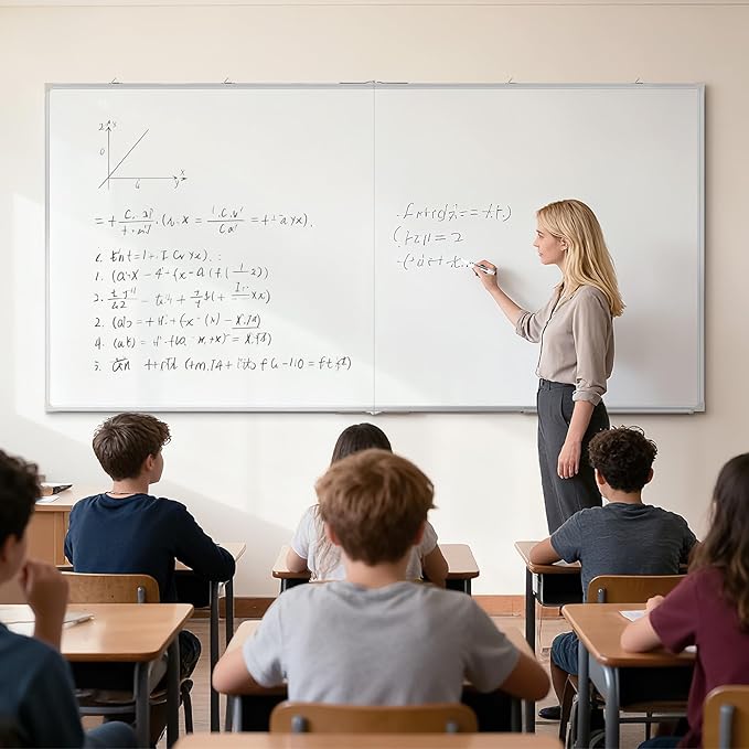 72" x 40" Double-Sided Large White Board, Foldable Magnetic Whiteboard Dry Erase Portable Wall Hanging Whiteboards for Home, School, Office