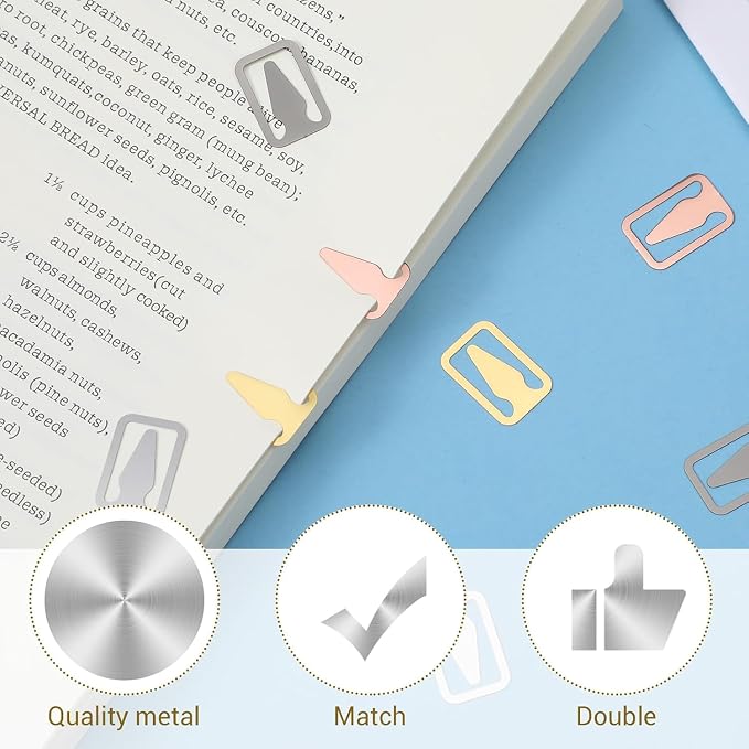 80Pcs Book Darts Bookmarks Page Markers Tin Mixed Metals Book Line Markers Mixed Metals Bookmarkers Book Page Markers Bulk Mini Tin Brass Line Marker for Reading Teachers Students Book Lovers
