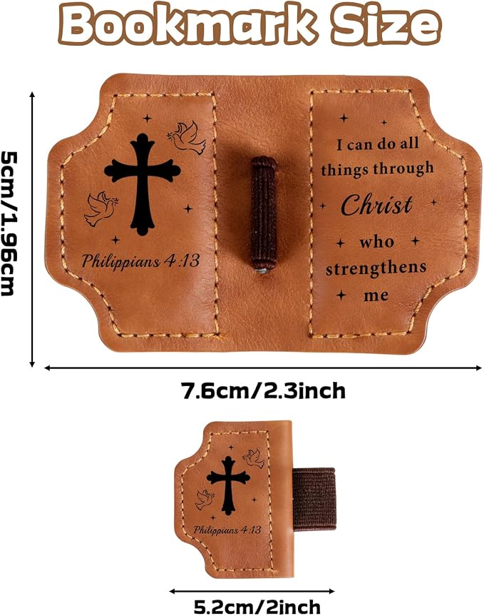Confirmation Gifts for Teen Girls Boys, Christian Leather Bookmark for Women Men, Religious First Communion Baptism Gifts for Men Women Adults Bible Accessories Bible Study Catholic Bible Bookmark