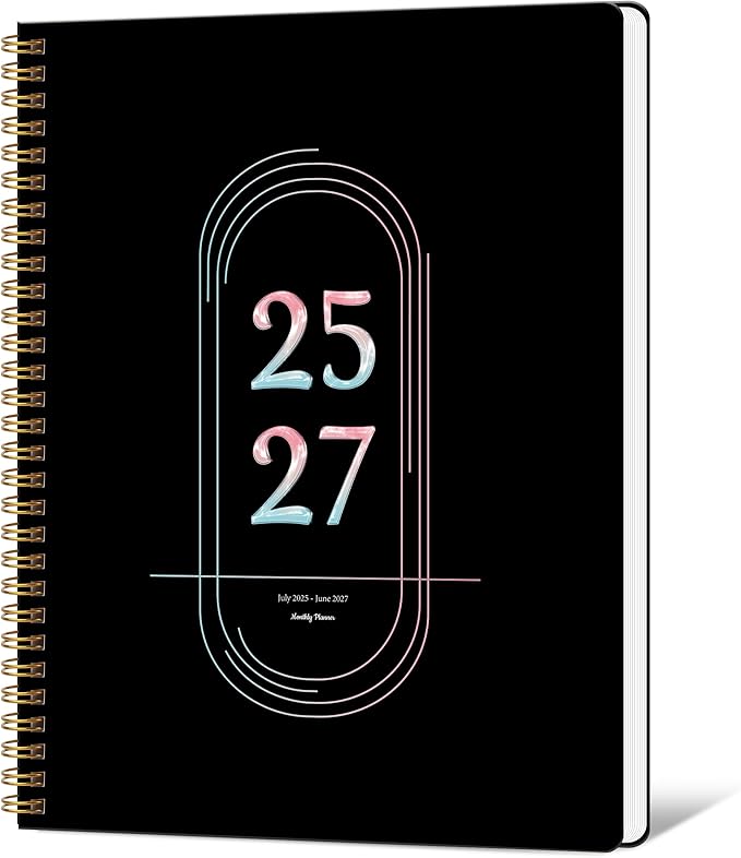 Monthly Planner 2026-2027 Hardcover with Calendar planner from Jan 2026- June 2027,Monthly Goals,Tasks,Notes,Priorities & Reminders, 11" x 9", 18 Months for School Office Home Planning, Black
