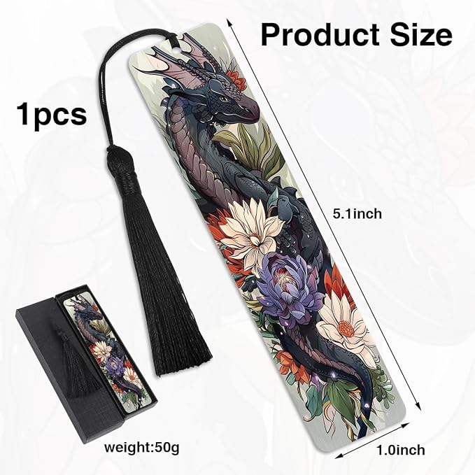 Cool Dragon Bookmarks Gifts - Funny Stainless Steel Metal Bookmark Unique Book Marks for Men Boy Women Friends Book Reading Lovers Fathers Day Birthday Graduation Gift