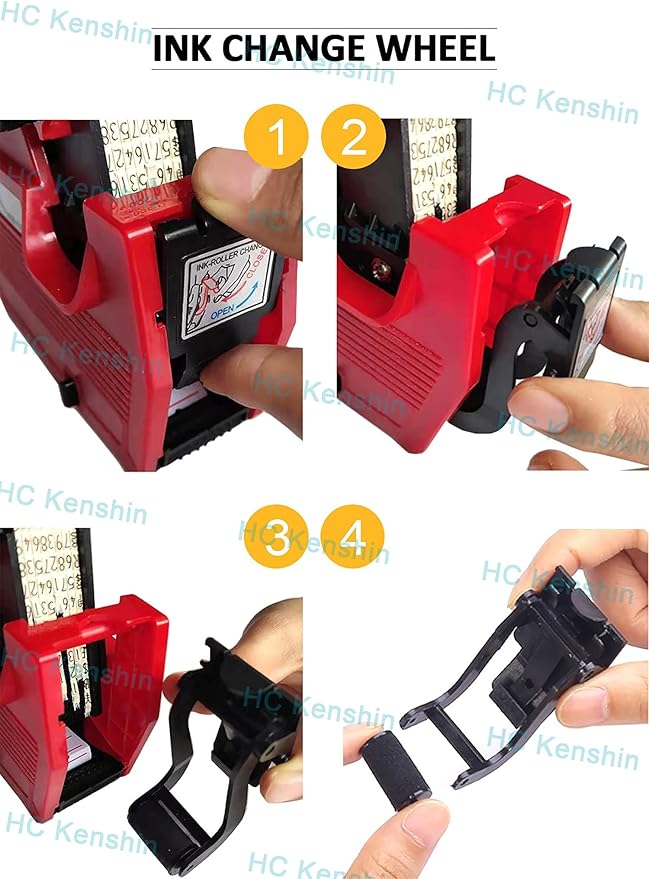 MX-5500 1 Line Labels Price Gun Kit Extra Ink Rollers Refill for Office with 4000 Price Gun Labels Ideal for Retail Grocery Shop（Red）