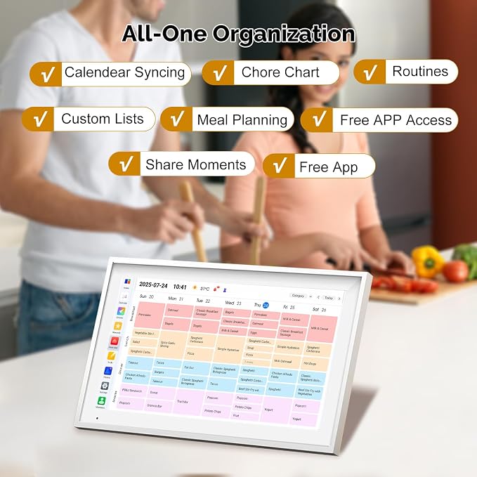 15.6 Inch Digital Calendar Wall Touch Screen, 64GB Electronic Calendar Wall Planner & Chore Chart, Touchscreen Family Organizer for Schedules,Wall and Desk Mountable,Gifts for Women Men Mom Dad