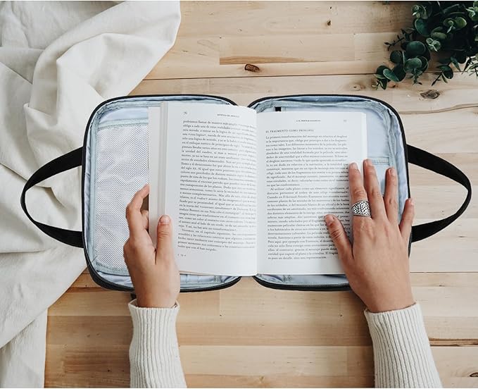 Octsky Bible Cover Case for Women Bible Organizer Book Carrying Bag for Medium and Large Bibles, Black