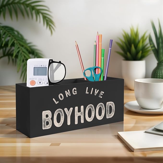 Long Live Boyhood Pen Pencil Crayon Holder for Boys, Kids Toothbrush Holder, Boys Room Decor, Back to School Gifts Essentials for Kids