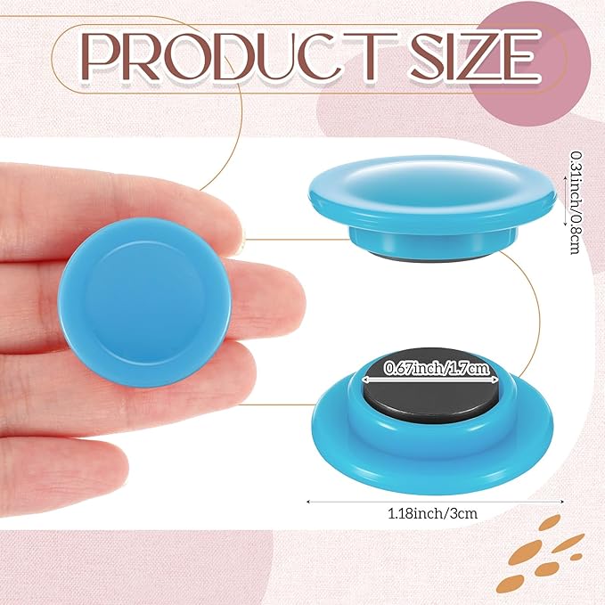 Outus 45 Pieces Retro Color Round Whiteboard Magnets 3 cm Refrigerator Magnets Dry Board Mini Fridge Teacher Supplies for Home Offices