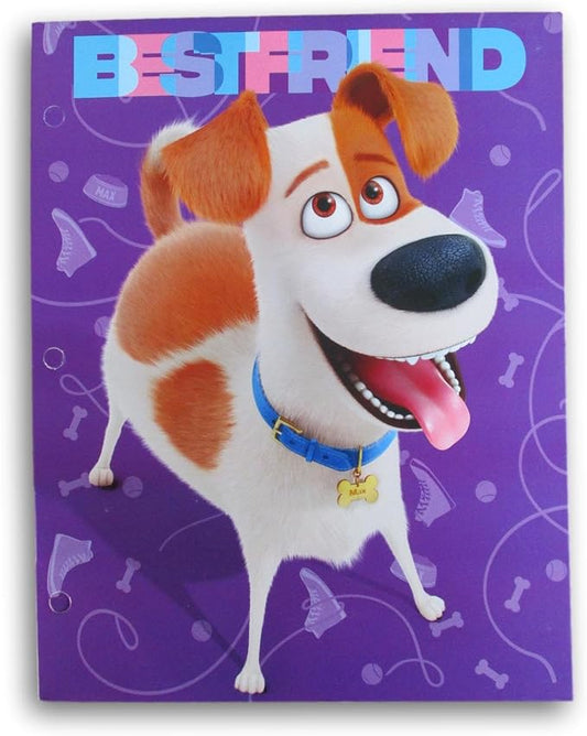 Character Folder for Back to School - 3-Hole 2-Pocket Portfolio Folders (Life of Pets Best Friend)