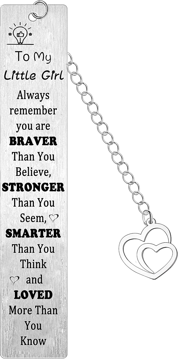 Little Girl Bookmark Gifts for Girl Gifts for Daughter Niece Granddaughter Sister Gifts Girls Birthday Christmas Gifts for Girl You are Braver Than You Believe Bookmark (Little Girl Bookmark)