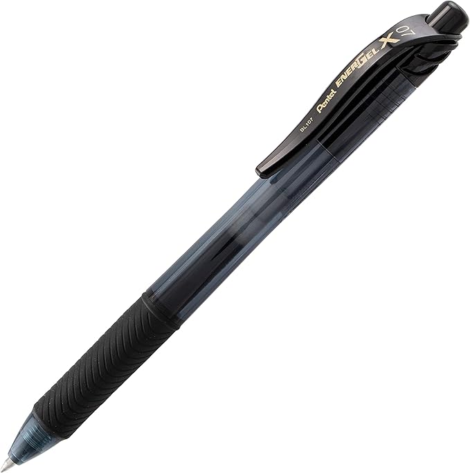 Pentel EnerGel-X Retractable Gel Pen, (0.7mm) Med. Line, Black Ink, 72-PK Canister (BL107PC72A)