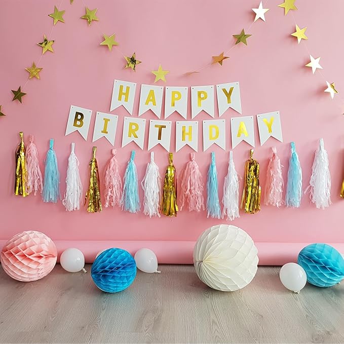 60 Pcs Glitter Star Cutouts - Double Printed Paper Stars, 6 Inch, Wedding Party & Classroom Decoration Supply (Gold)