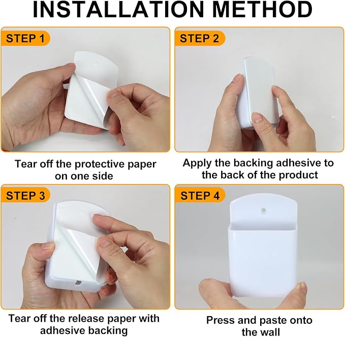 2 PCS Self Adhesive Remote Holder Wall Mount Control Holders Small Wall Mounted TV Remote Bracket Air Conditioner and Pen Organizers and Accessories for Home Office School (White)