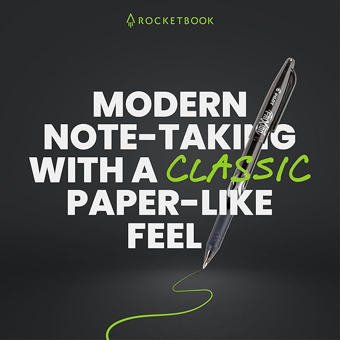 Rocketbook Fusion Hybrid Reusable Planner and Notebook in One, Additional Blank Pages, Goal and Project Tracker, Undated Planner, Letter Size 8.5x11, Blue (Pack of 1)