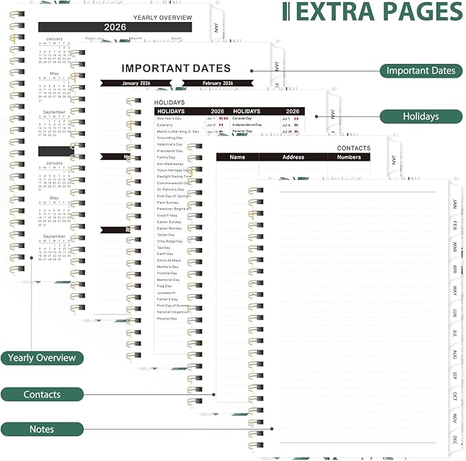 2026 Planner, Weekly and Monthly Calendar Academic Planner, Jan 2026 - Dec 2026, Planning Agenda Book for Desk Accessories and School Supplies - Letter Size(8.5'' x 11'')