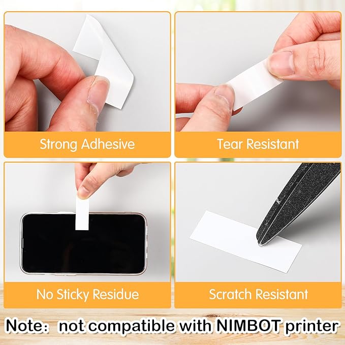 Gersoniel 1600 Pcs Label Tapes Compatible with D30 Label Printer Laminated Labeling Stickers Thermal Labels for Home Office