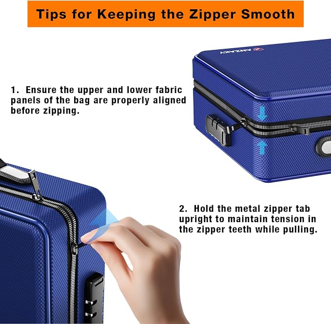 Fireproof Document Box with Fireproof Zipper, Hard Inner Shell Fireproof Document Bag with Lock, Fireproof Water Resistant Important Document Organizer 16 inch Laptop File Briefcase (Blue)