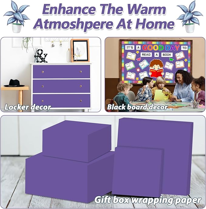 Ultra Purple Bulletin Board Paper Roll Purple Bulletin Board Background Paper Back to School Classroom Decoration Poster for Art Craft DIY Projects Home Office Classroom Party Supplies 17.7in x 20ft