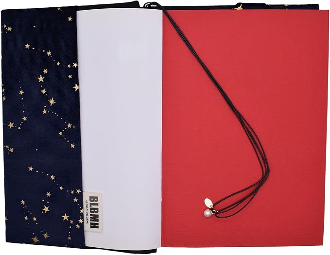BLBMH 10x7 Book Cover | Handmade Non-Stretch Fabric Bible Cover with Bookmark | Washable Large Hardcover Paperback Protector | Privacy Reading Gift for Women - Velvet Blue