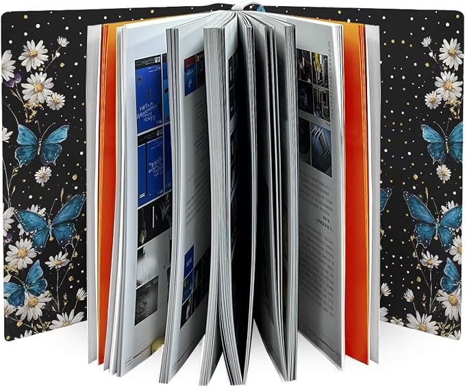 Dreaweet Daisy Butterfly Print Book Covers for Textbooks,Jumbo Book Sleeves for Book Lover Fit 9 x 11 Inches Paperback Hardcover Books Cover Protector,Washable & Reusable