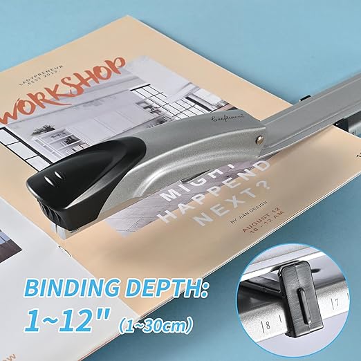 1 Hole Punch， 1/4 inch of Single Whole Punch and Long Reach Stapler,with 2000 Staples & Stapler Remover Full Strip