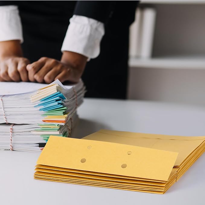 Feifeiya 50 Pack File Retention Jacket Kraft Expansion Retention Jackets Office Yellow Document Classification for Letter Legal Size