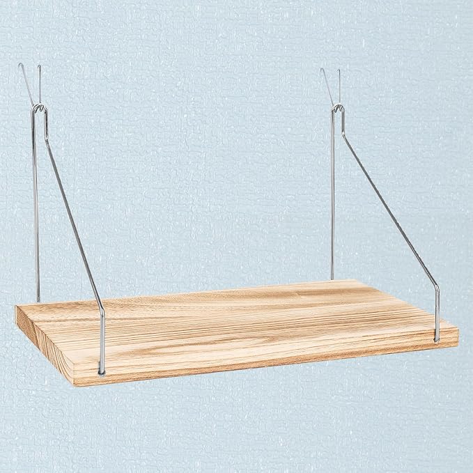 Cubicle Shelf For Fabric Walls With Hooks：12x6.0in Wooden Cubicle Shelf Hanging Organizer Silver Bracket Use For Office Cubicle Accessories Office Stylish Ations Cubicle Decorations For Women Desk