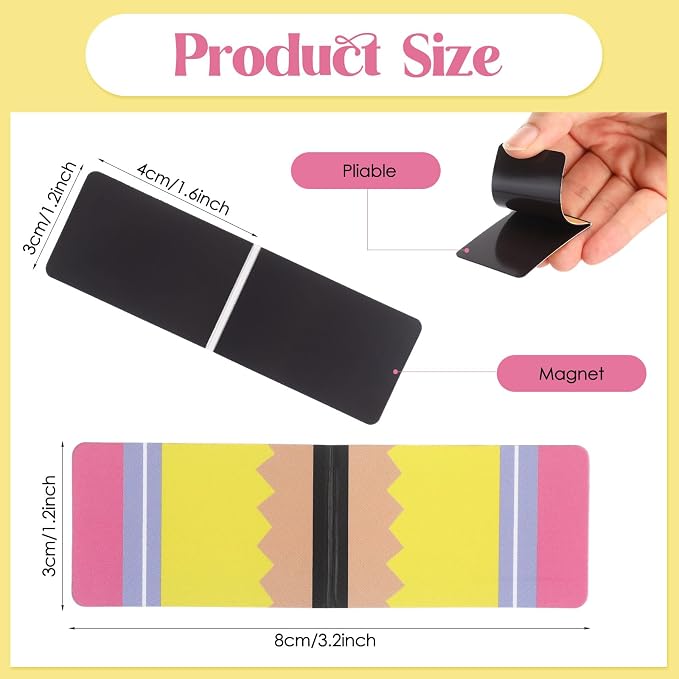 Pasimy 48 Pcs Teacher Bookmark Appreciation Gift Magnetic Bookmarks Bulk Double Side Page Marks Cute Magnet Page Clips for Teachers Reading Graduation Gift Classroom Office School(Composition)