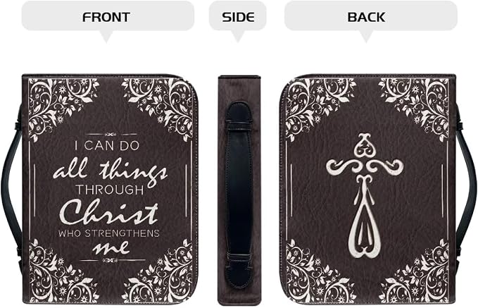 Floral Bible Covers for Man Multi-Purpose Women Bible Carrying Case Lightweight Bible Bookmark Protector PU Leather Bible Covers Case
