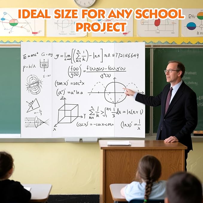 TUXITA Trifold Poster Board,24 Pack 36" x 48" Large White Corrugated Poster Boards,Science Fair Display Boards,Project Boards Perfect for School Projects, Event Displays and Business Presentations