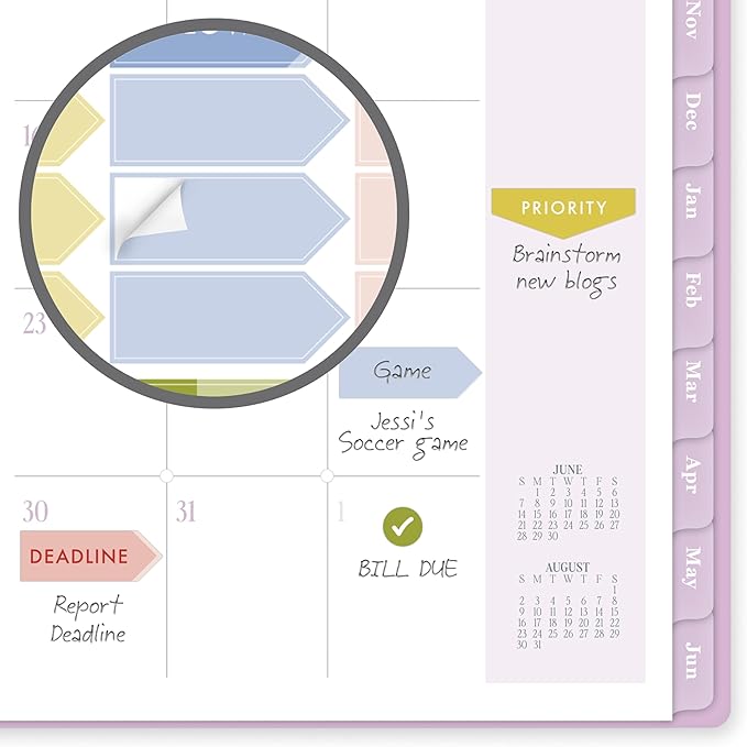 Cambridge Planner 2026-2027 Weekly & Monthly Academic 12-Month July-June, 5-1/2" x 8-1/2", Cherrywood Lane, Peony Lace (CL18-200A)