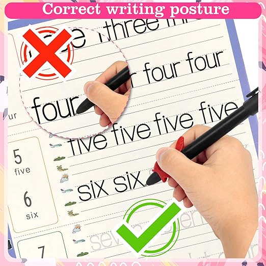6 Pack Magic Grooved Writing Practice Books Reusable Magical Handwriting Practice for Kids Ages 3-8 Kindergarten Back to School Educational Gift Preschool Valentines Classroom Gift