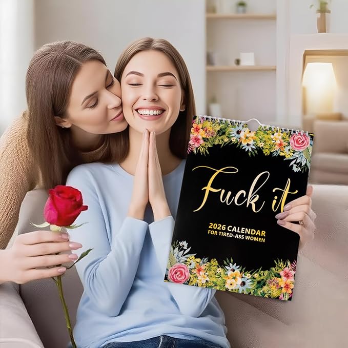 Fu-ck It 2026 Calendar for Women, 2026 Fu-ck It Wall Calendar for Tired Women, Humor Hanging Month Calendar,Hanging Calendar for Home Office,Funny Swear Word Monthly Calendar Gag Gift Woman(A)