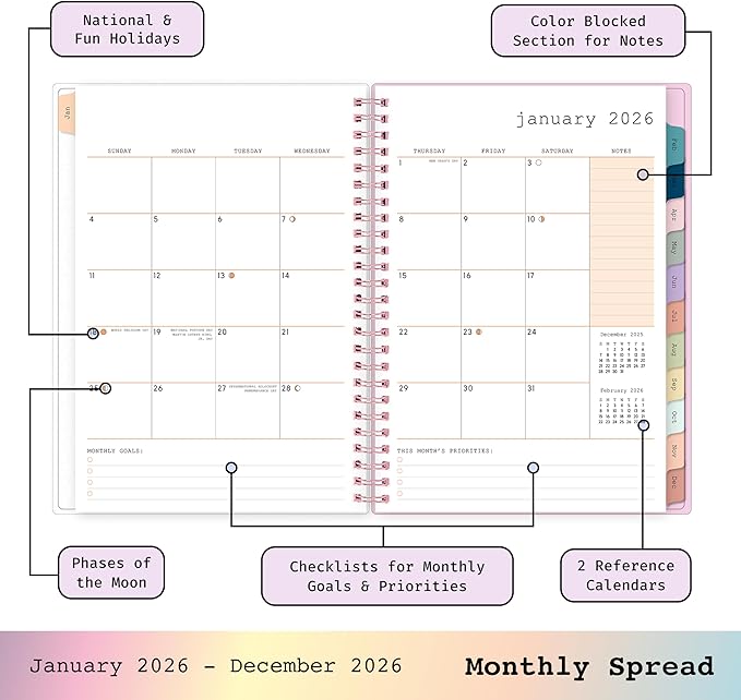 Blue Sky WAAV Planning Calendar Notes, Gloria, Weekly/Monthly Layout, Safety Wirebound (Laura- 2026, 5.875" x 8.625")