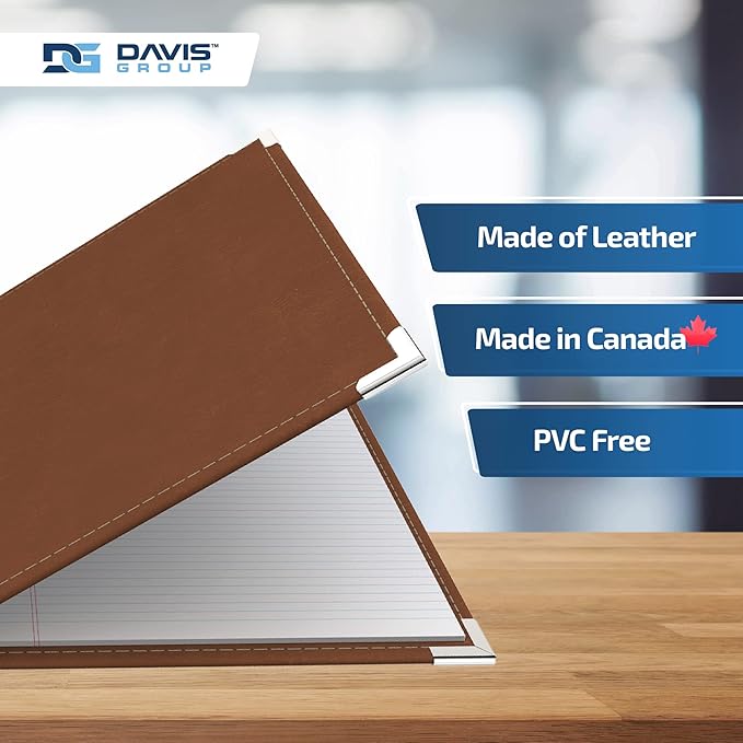 Executive Notebook Portfolio, VIP Faux-Leather Padfolio for Women and Men, Includes 8.5-by-11-Inch Writing Pad, Tan