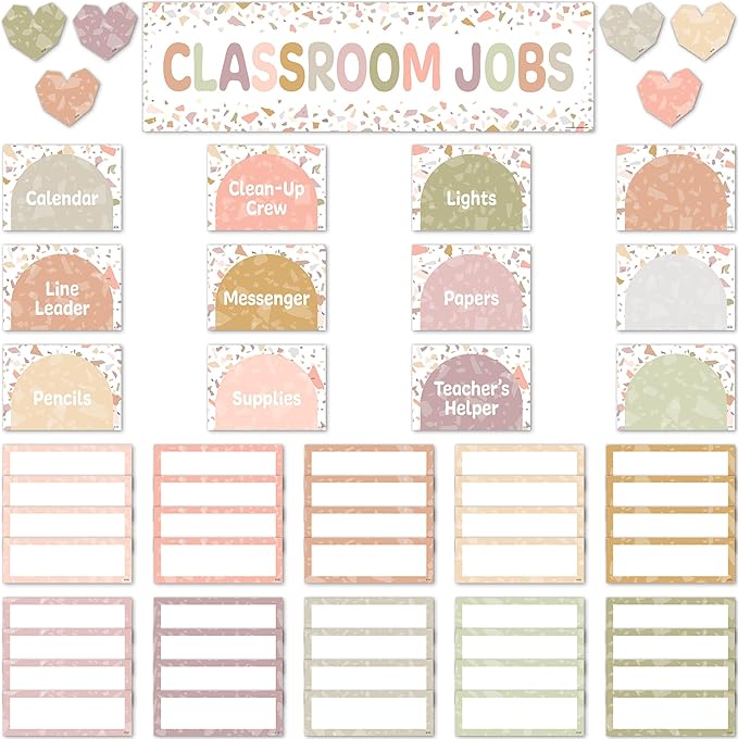 Teacher Created Resources Terrazzo Tones Classroom Jobs Mini Bulletin Board (TCR7209)