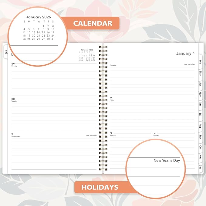 2026 Planner - Planner 2026, 2026 Planner Weekly and Monthly, Jan. 2026 - Dec. 2026, 8.5" x 11" Calendar Planner with 12 Monthly Tabs, Inner Pocket, Daily Organizer