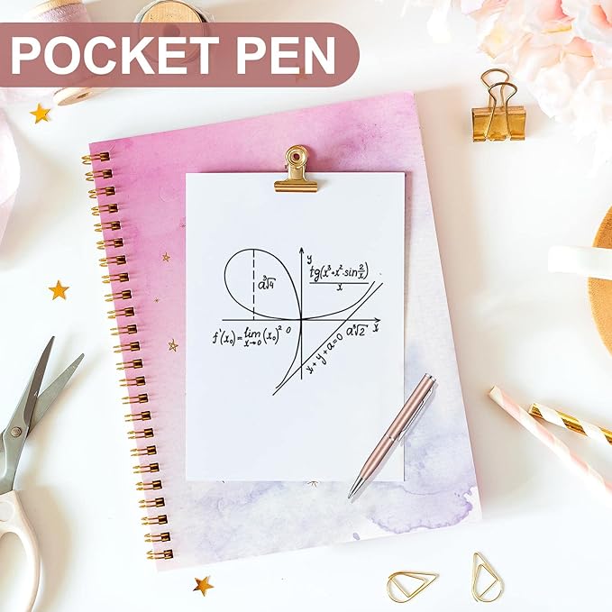 Chinco 16 Pcs Champagne Mini Pen 3 Inch Tiny Short Pen for Pockets Notebook Metal Small Ballpoint Bulk for Boss Notepads Notebooks Business Trip Office School Supplies