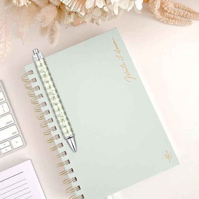 6PCS Spring Pattern Pens Set, Green Bow Reusable Writing Pens, Cute Accessories Items Stationary, Perfect for School, Office Supplies, Party Gifts, Theme Notebooks, Sticky Notes, Desk Decor